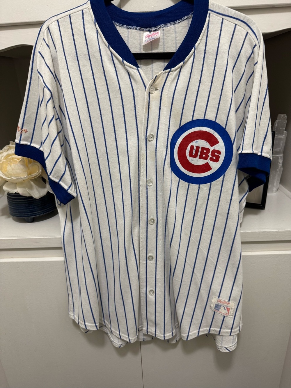 Vintage Rawlings Chicago Cubs Pinstripes Jersey men’s XL women’s oversized XXL
